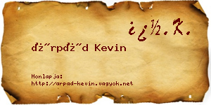 Árpád Kevin névjegykártya
